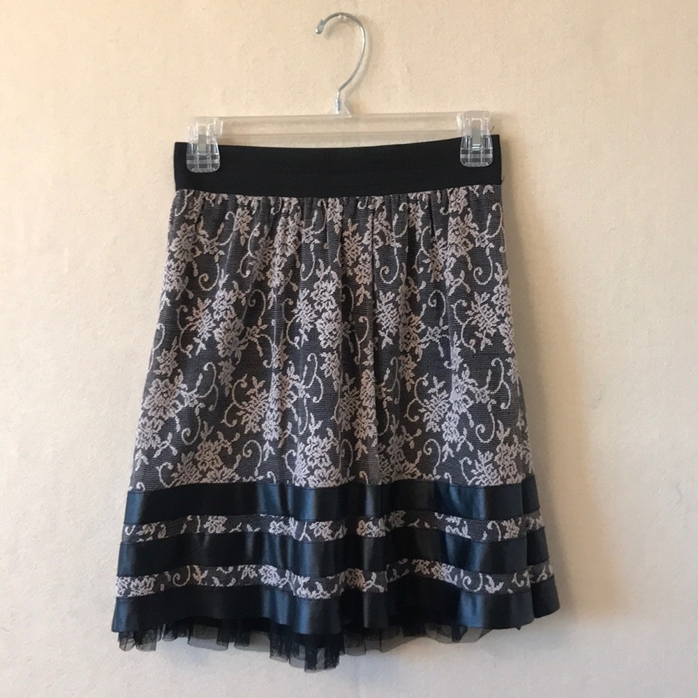 Black + Tan Detailed Skirt